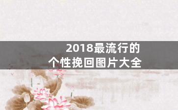 2018最流行的个性挽回图片大全（2018最流行的个性挽回图片大全高清）