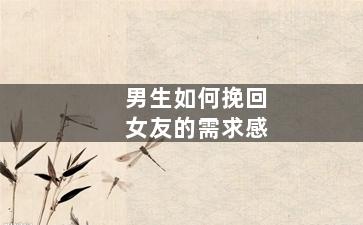 男生如何挽回女友的需求感