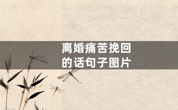 离婚痛苦挽回的话句子图片