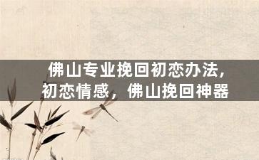 佛山专业挽回初恋办法,初恋情感，佛山挽回神器