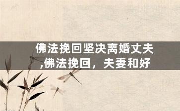 佛法挽回坚决离婚丈夫,佛法挽回，夫妻和好
