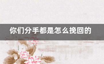 你们分手都是怎么挽回的（你们分手都是怎么挽回的呢）