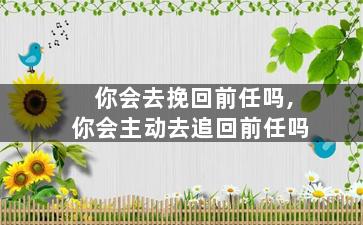 你会去挽回前任吗,你会主动去追回前任吗