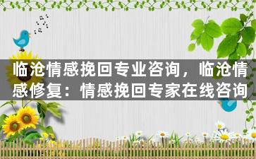 临沧情感挽回专业咨询，临沧情感修复：情感挽回专家在线咨询
