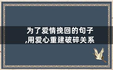 为了爱情挽回的句子,用爱心重建破碎关系