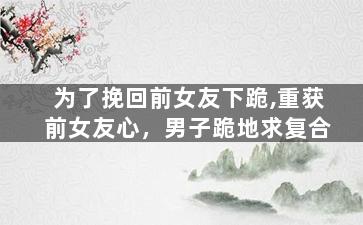 为了挽回前女友下跪,重获前女友心，男子跪地求复合