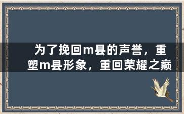 为了挽回m县的声誉，重塑m县形象，重回荣耀之巅