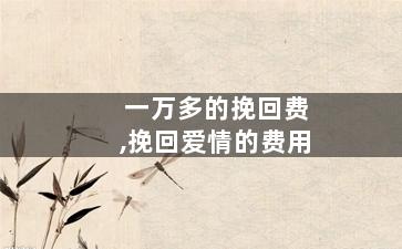 一万多的挽回费,挽回爱情的费用
