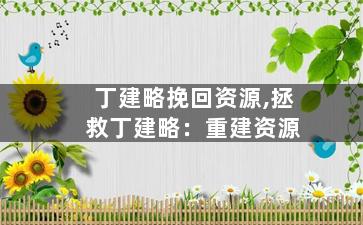 丁建略挽回资源,拯救丁建略：重建资源