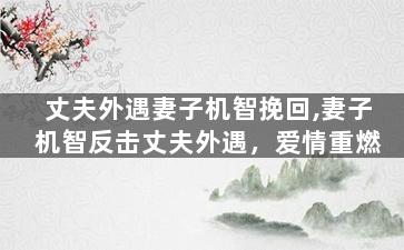 丈夫外遇妻子机智挽回,妻子机智反击丈夫外遇，爱情重燃