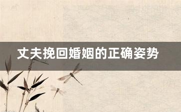 丈夫挽回婚姻的正确姿势