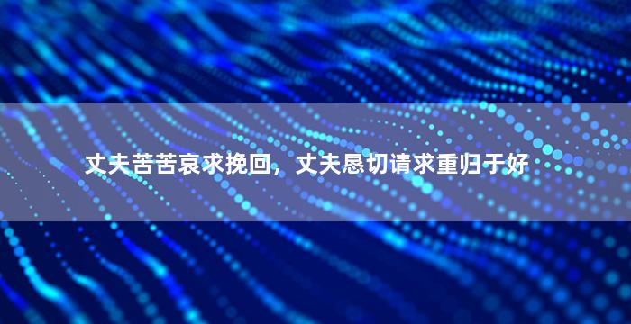 丈夫苦苦哀求挽回，丈夫恳切请求重归于好