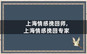 上海情感挽回师,上海情感挽回专家