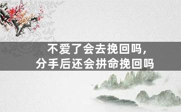 不爱了会去挽回吗,分手后还会拼命挽回吗