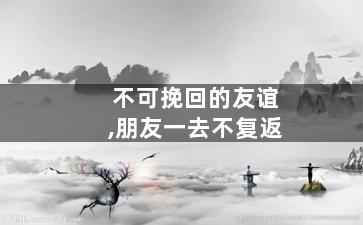 不可挽回的友谊,朋友一去不复返