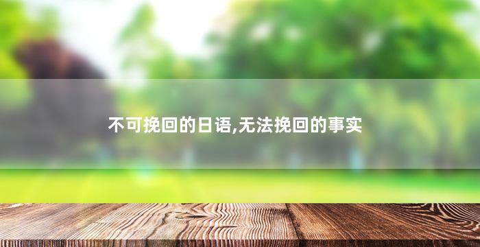 不可挽回的日语,无法挽回的事实