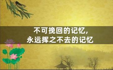 不可挽回的记忆,永远挥之不去的记忆