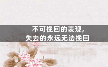 不可挽回的表现,失去的永远无法挽回