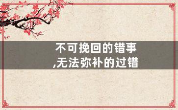 不可挽回的错事,无法弥补的过错