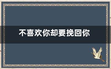 不喜欢你却要挽回你（一个人不喜欢你了但你特别想把他挽回）