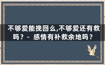 不够爱能挽回么,不够爱还有救吗？-  感情有补救余地吗？