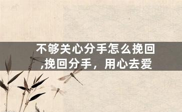 不够关心分手怎么挽回,挽回分手，用心去爱