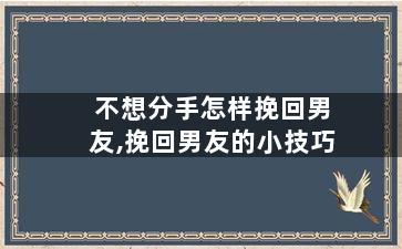 不想分手怎样挽回男友,挽回男友的小技巧