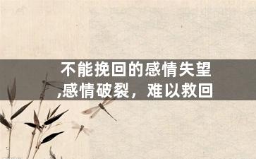 不能挽回的感情失望,感情破裂，难以救回