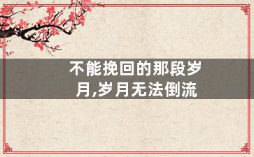 不能挽回的那段岁月,岁月无法倒流