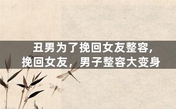 丑男为了挽回女友整容,挽回女友，男子整容大变身