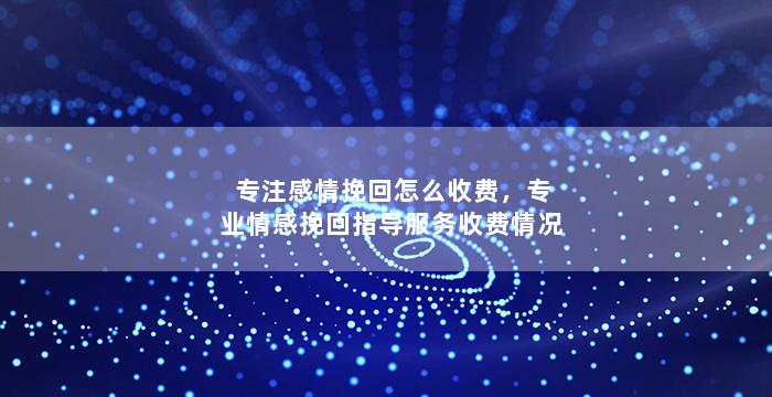 专注感情挽回怎么收费，专业情感挽回指导服务收费情况