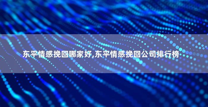 东平情感挽回哪家好,东平情感挽回公司排行榜