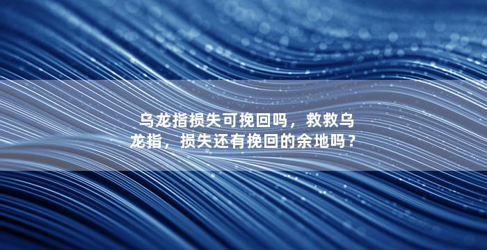 乌龙指损失可挽回吗，救救乌龙指，损失还有挽回的余地吗？