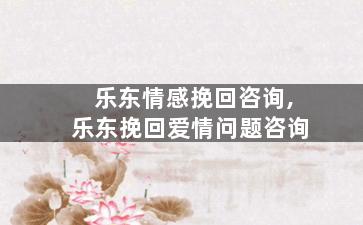 乐东情感挽回咨询,乐东挽回爱情问题咨询