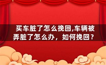 买车脏了怎么挽回,车辆被弄脏了怎么办，如何挽回？
