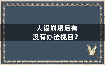 人设崩塌后有没有办法挽回？（人设崩塌后有没有办法挽回男主）