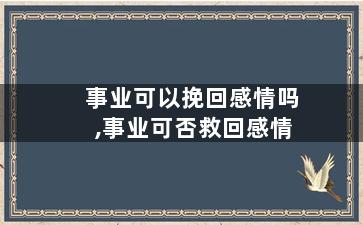事业可以挽回感情吗,事业可否救回感情