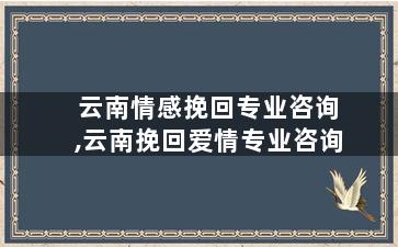 云南情感挽回专业咨询,云南挽回爱情专业咨询