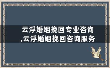 云浮婚姻挽回专业咨询,云浮婚姻挽回咨询服务