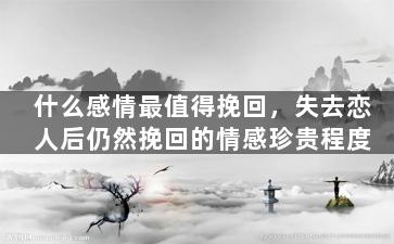 什么感情最值得挽回，失去恋人后仍然挽回的情感珍贵程度