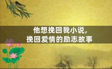 他想挽回我小说,挽回爱情的励志故事