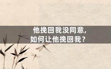 他挽回我没同意,如何让他挽回我？