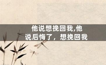 他说想挽回我,他说后悔了，想挽回我