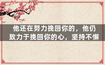 他还在努力挽回你的，他仍致力于挽回你的心，坚持不懈