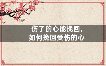 伤了的心能挽回,如何挽回受伤的心