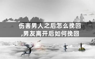 伤害男人之后怎么挽回,男友离开后如何挽回