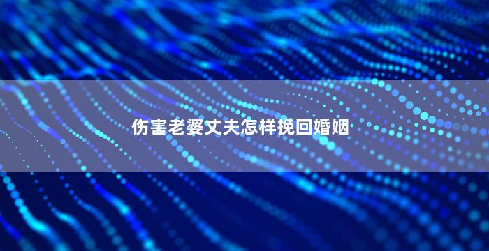 伤害老婆丈夫怎样挽回婚姻