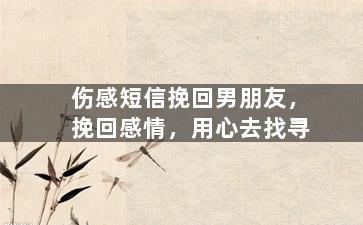 伤感短信挽回男朋友，挽回感情，用心去找寻