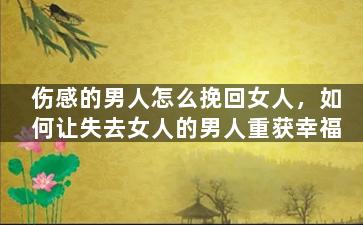 伤感的男人怎么挽回女人，如何让失去女人的男人重获幸福