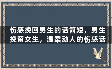 伤感挽回男生的话简短，男生挽留女生，温柔动人的伤感话